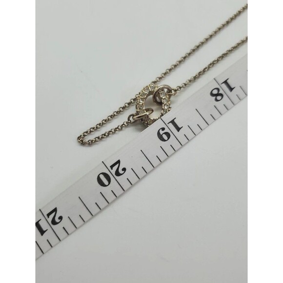 Long Ann Taylor 40" Rhinestone Pave Crystal Necklace VIntage Silver Tone Boho - Picture 8 of 9